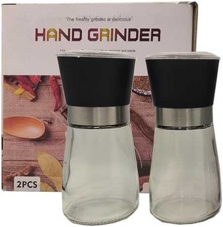 Elevate Your Spice Game with the ZJRUIWQ Glass Salt Pepper Grinder Set