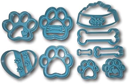Precise 10-Piece Dog Bone and Paw Cookie Cutter Set