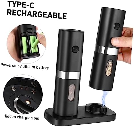Automatic Pepper Salt Grinder Set with Stainless Steel Ball