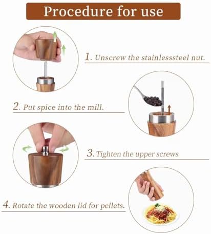 Hanfield Salt and Pepper Grinder Set - Elegant Design 8 inches