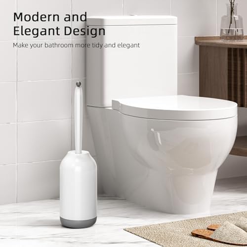 Curved Toilet Brush Set for Easy Cleaning Under the Fit Your Space