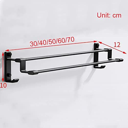Elegant Space-Saving Towel Holder Black Aluminum Towel Rail with 30cm Stackable Design