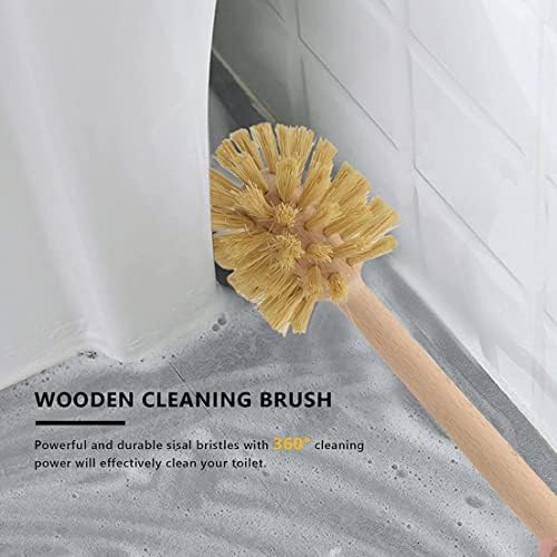 High-Quality 2-Piece Wood Toilet Brush Set for Deep Cleaning