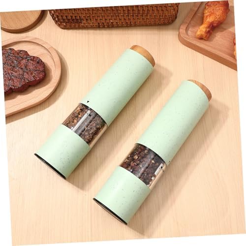 BRIGHTFUFU Electric Salt and Pepper Mill Set with Twist Control and LED Light