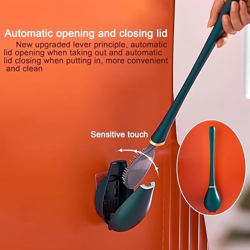 2025 New Smooth Silicone Toilet Brush Set Wall-Mounted for Home Bathroom