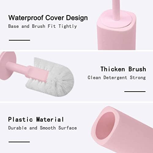 XYWHPGV Space-Saving Toilet Brush and Holder Robust Design Pink