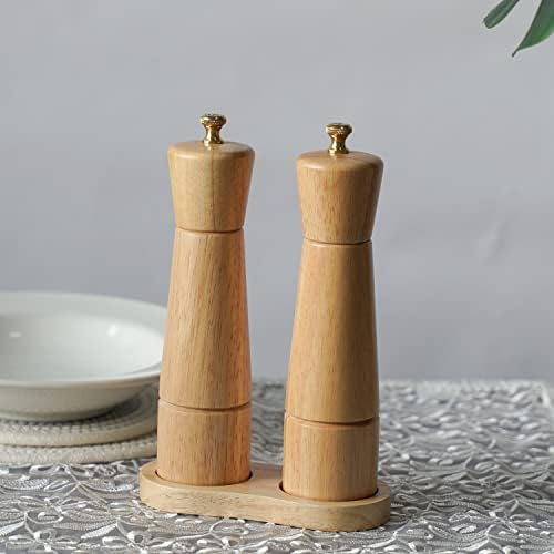 DeroTeno - Salt and Pepper Grinder Set with Tray
