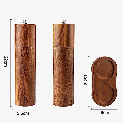 SKIHOT Wooden Salt and Pepper Grinder Set 2PC