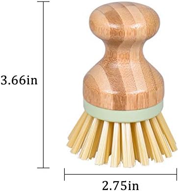 3-Piece Bamboo Round Kitchen Cleaning Set with Palm Handles
