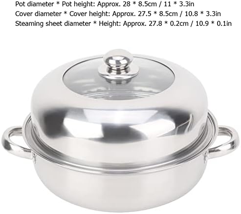 Stainless Steel Steamer Pot with Glass Lid