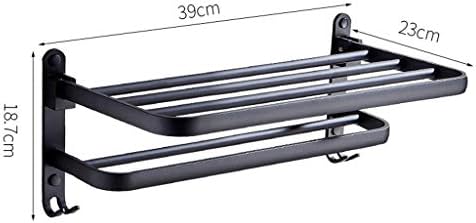 Foldable Bathroom Towel Rail Black Space Aluminum Towel Rack