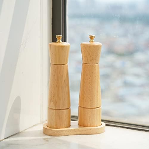 DeroTeno - Salt and Pepper Grinder Set with Tray
