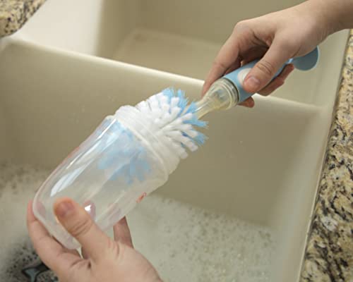 Nuby Easy Clean Dispensing Bottle Brush with Textured Handles and Suction Base