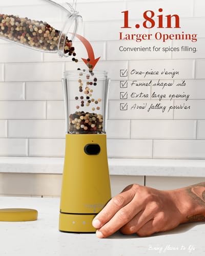 Tomeem Electric Salt and Pepper Grinder Set with Storage Base