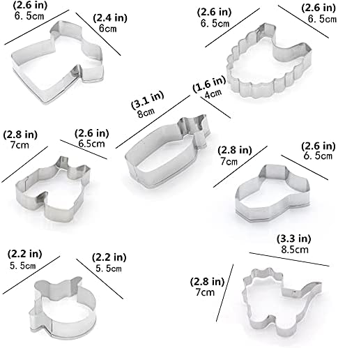 7-Piece Baby Shower Set Easy DIY Cookie Cutters for Baking Kle