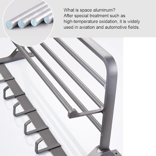 Aluminum Towel Rack Wall-Mounted Towel Holder 60cm