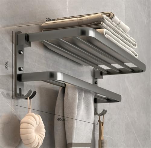 Annbka Aluminum Wall Mounted Towel Rack 40CM Gray