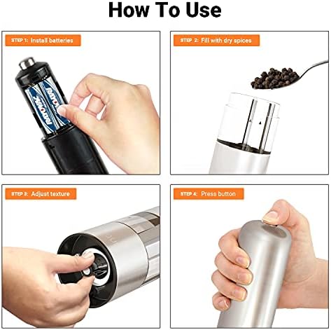 JAGURDS Electric Salt Pepper Grinder Set