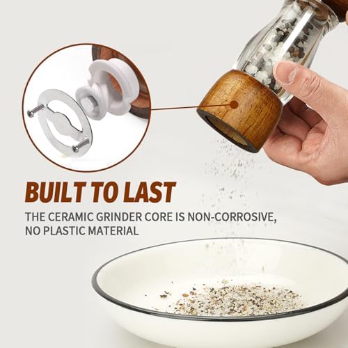 SHIKORI Oaken and Acrylic Salt Pepper Grinder Set