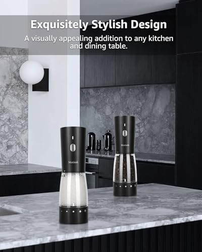 Bountiful Electric Salt Pepper Grinder Set with Storage Base