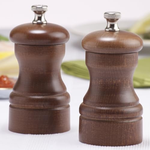 Chef Specialties 4 Capstan Pepper Mill and Salt Mill Set Walnut Finish