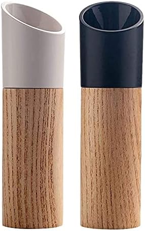 Premium Wooden Salt and Pepper Grinder Set with Adjustable Ceramic Mechanism