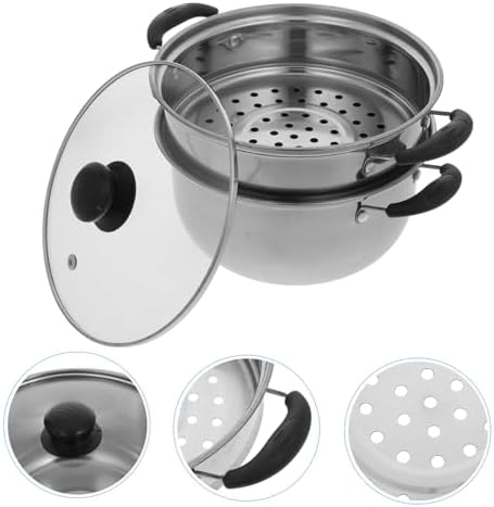 Stainless Steel Soup Pot with Lid for Steaming and Cooking