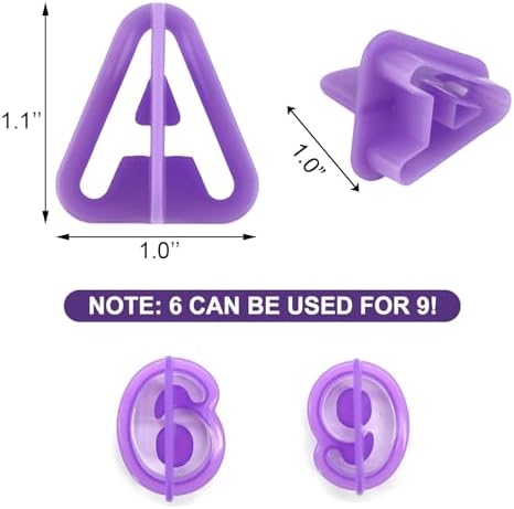 Juxiamal Alphabet Cookie Cutters Set Purple Plastic 40PCS Letters Numbers