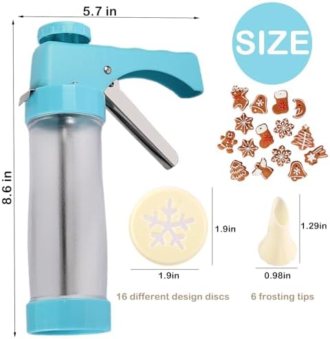 Hendiy Cookie Press Gun with 16 Stencils and 6 Icing Tips