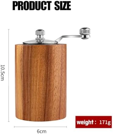 HMTRADE Acacia Wood Salt and Pepper Grinder Deluxe Set