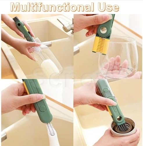 5-in-1 Cup Lid Cleaning Brush Set Green