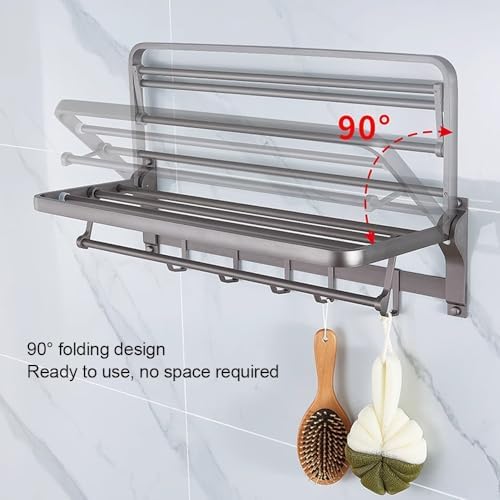Aluminum Towel Rack Wall-Mounted Towel Holder 60cm