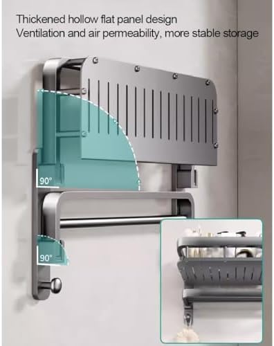 Space-Aluminum Towel Shelf Wall-Mounted 40cm Elegant Bath Towel Holder