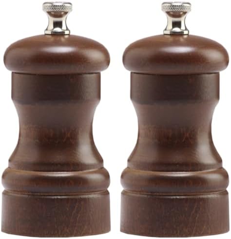 Chef Specialties 4 Capstan Pepper Mill and Salt Mill Set Walnut Finish