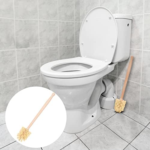 Cabilock Compact Wooden Toilet Brush Handle for Deep Cleaning