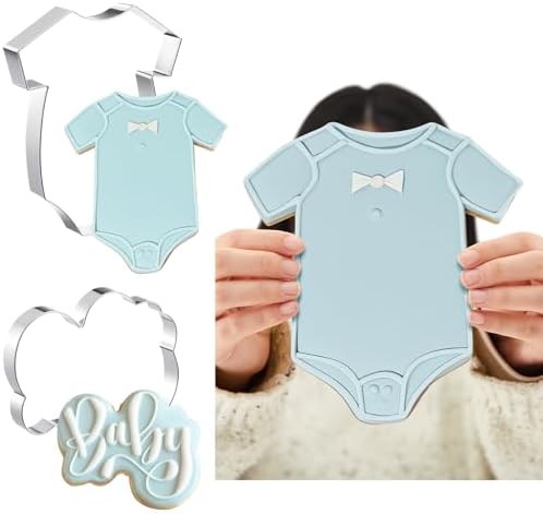 Gigantic 2-Piece Stainless Steel Cookie Cutters for Baby Showers