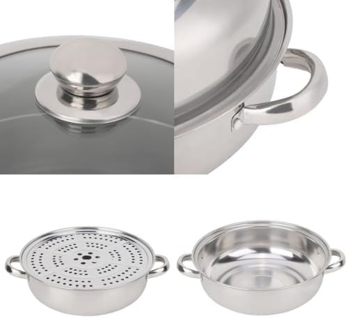 Stainless Steel Steamer Pot with Glass Lid