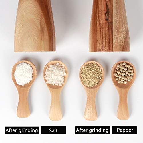 KKC HOME ACCENTS Wooden Salt Pepper Mill Set Acacia Wood 10 Inch