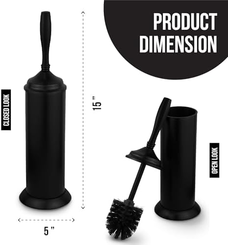 Splash Home Kolva Toilet Brush with Holder Matte Black