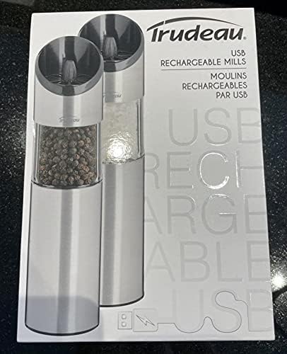 Trudeau USB Rechargeable Salt and Pepper Mill Set