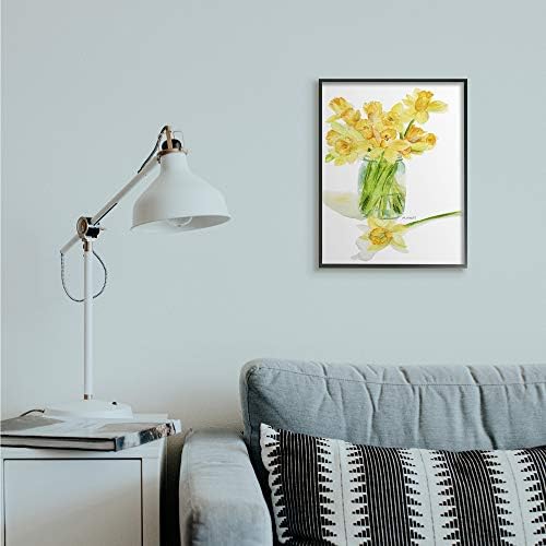 Stupell Industries Yellow Daffodil Bouquet Canning Jar Wall Art 16x20 1