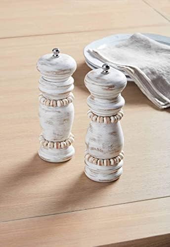 Mud Pie Beaded Salt Pepper Grinder Set