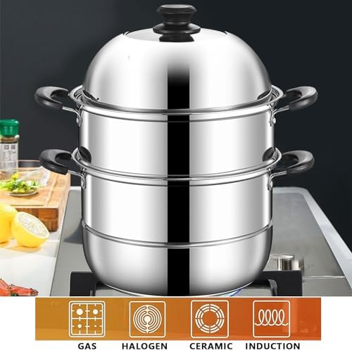 AIZYR 3-Tier Stainless Steel Steamer Pot Boil Cook and Simmer