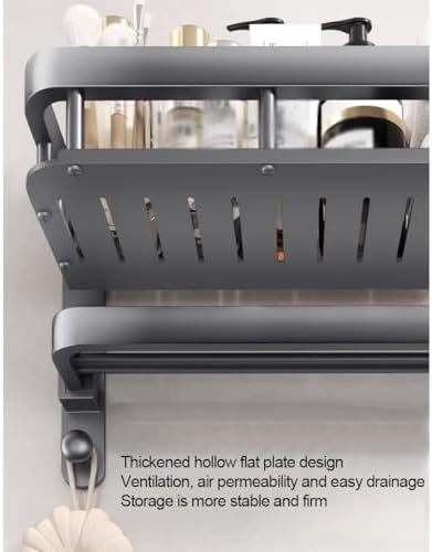 Space-Aluminum Towel Shelf Wall-Mounted 40cm Elegant Bath Towel Holder