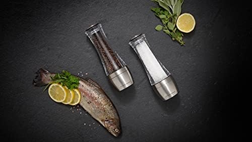 Cole Mason 190mm Amesbury Salt Pepper Mill Gift Set Stainless Steel Silver