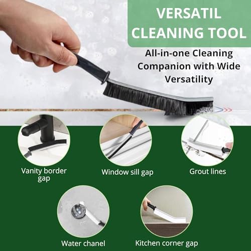 3Pcs Crevice Cleaning Brush Set Long Handle for Hard to Reach Areas