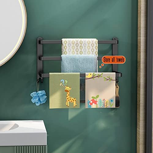 3-Tier Aluminum Wall Towel Rack Matte Black