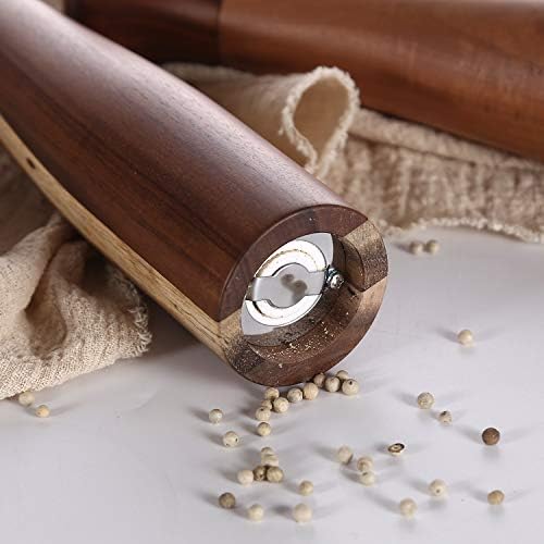 KKC HOME ACCENTS Wooden Salt Pepper Mill Set Acacia Wood 10 Inch
