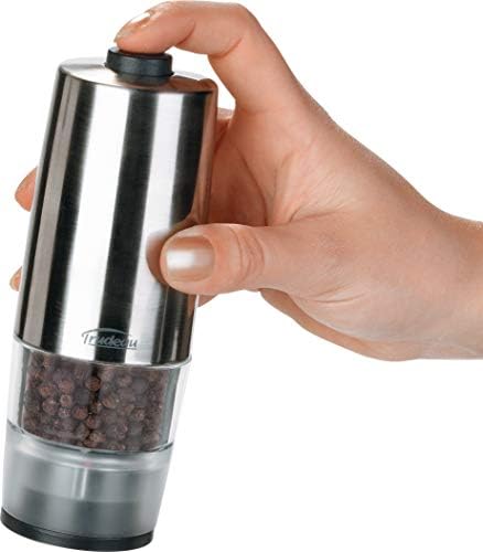 Trudeau One-Hand Battery Operated Pepper Mill Stainless Steel Finish