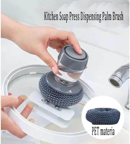 HGCSKIR Kitchen Soap Press Dispenser Palm Brush